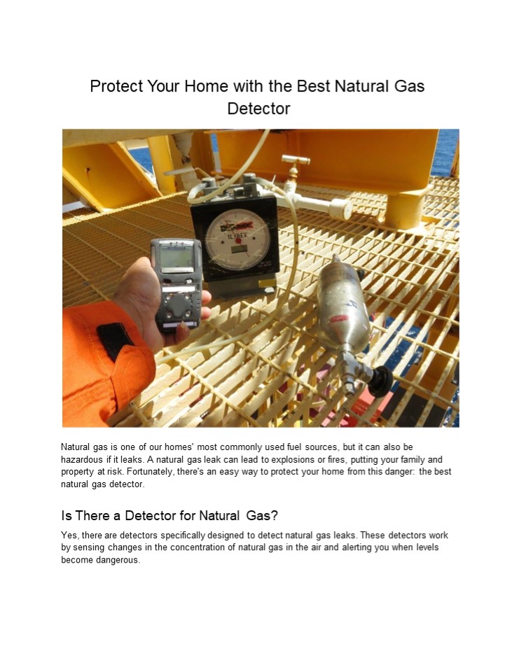 PPT Protect Your Home with the Best Natural Gas Detector PowerPoint