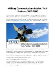 Military Communications Market: Tech Pointers 2023-2030