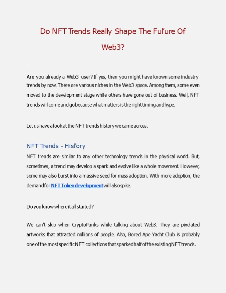 Do NFT Trends Really Shape The Future Of Web3?