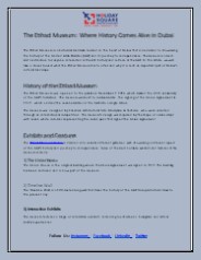 The Etihad Museum: Where History Comes Alive in Dubai
