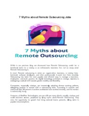 7 Myths about Remote Outsourcing Jobs | MedRec Technologies