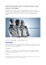 How hyperautomation helps to enhance businesses using advanced technologies?