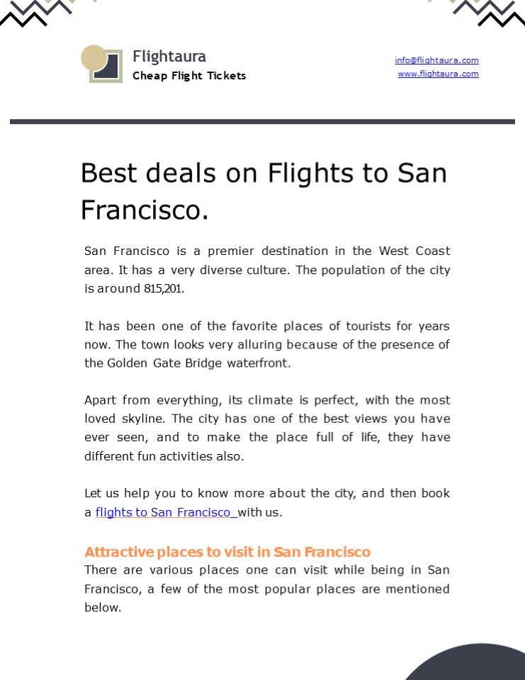 Flights to San Francisco 1-833-714-2120