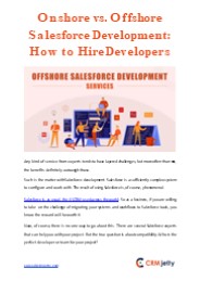 Onshore vs. Offshore Salesforce Development: How to Hire Developers