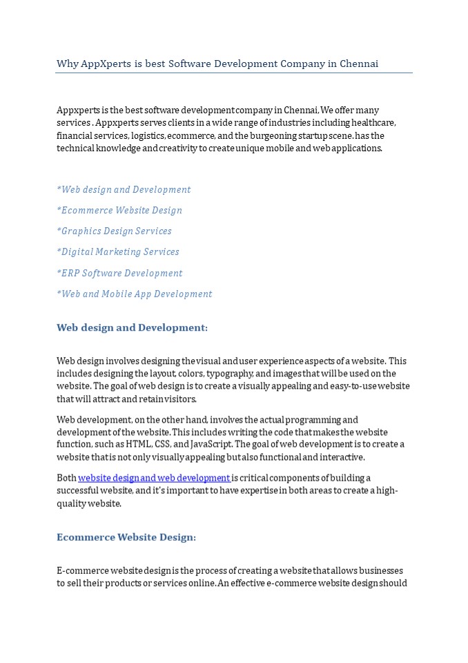 Why Appxperts is the Best Software Developer Company in Chennai