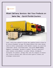 Miami Delivery Services - Quick Florida Couriers