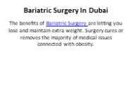 Bariatric Surgery In Dubai