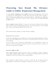 Protecting Your Brand: The Ultimate Guide to Online Reputation Management