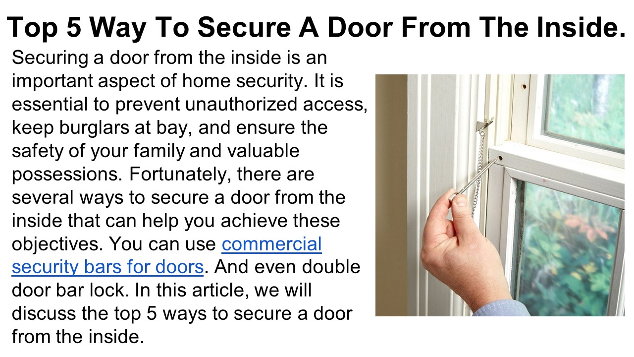 PPT Top 5 Way To Secure A Door From The Inside. PowerPoint