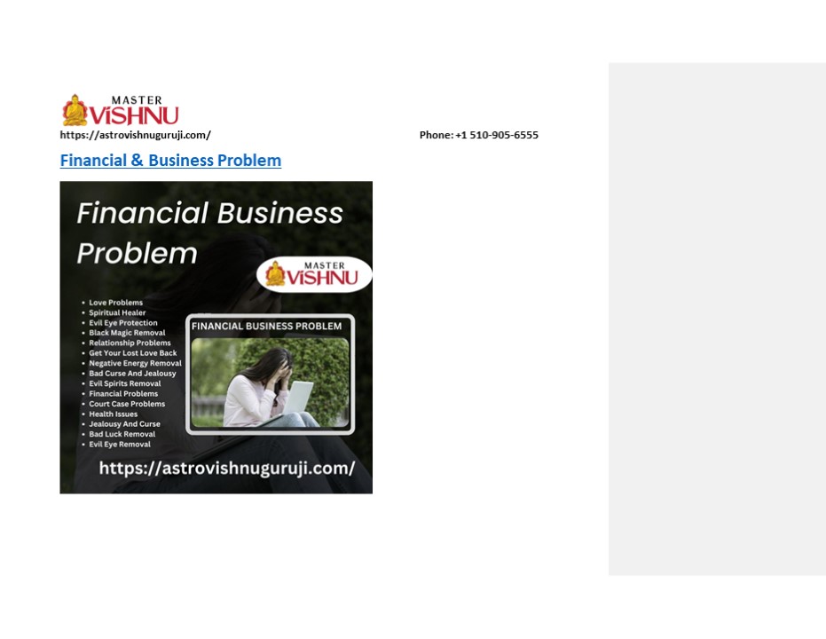 Financial And Business Problem -astrovishnuguruji