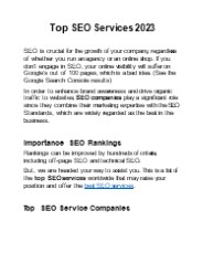 Top SEO Services 2023