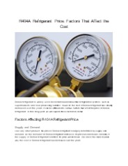 Factors That Affect the R404A Refrigerant Price