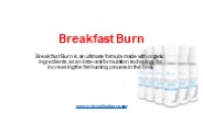 Loose weight with Breakfast Burn | Breakfast Burn