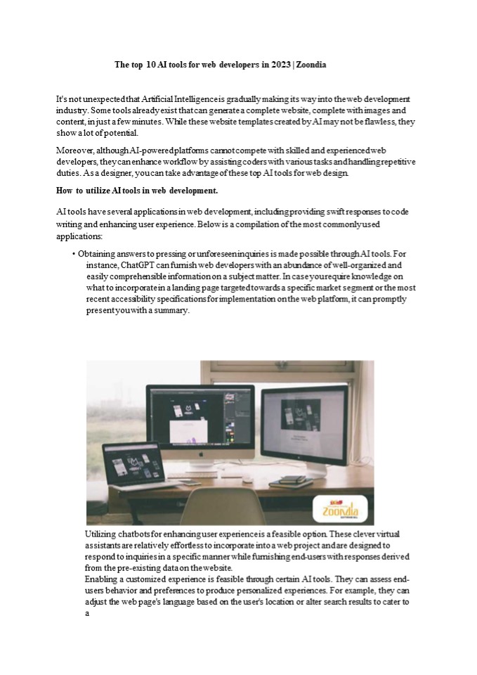 The top 10 AI tools for web developers in 2023 | Zoondia (1)