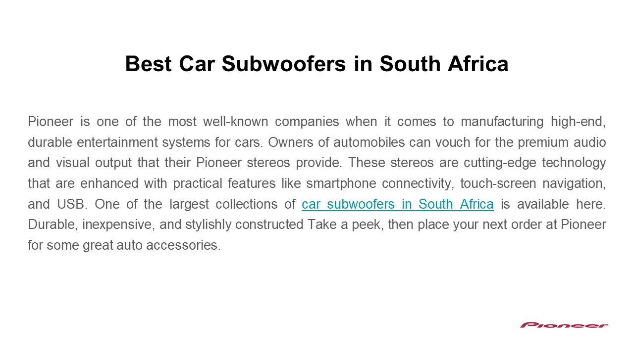 Car Subwoofers in South Africa