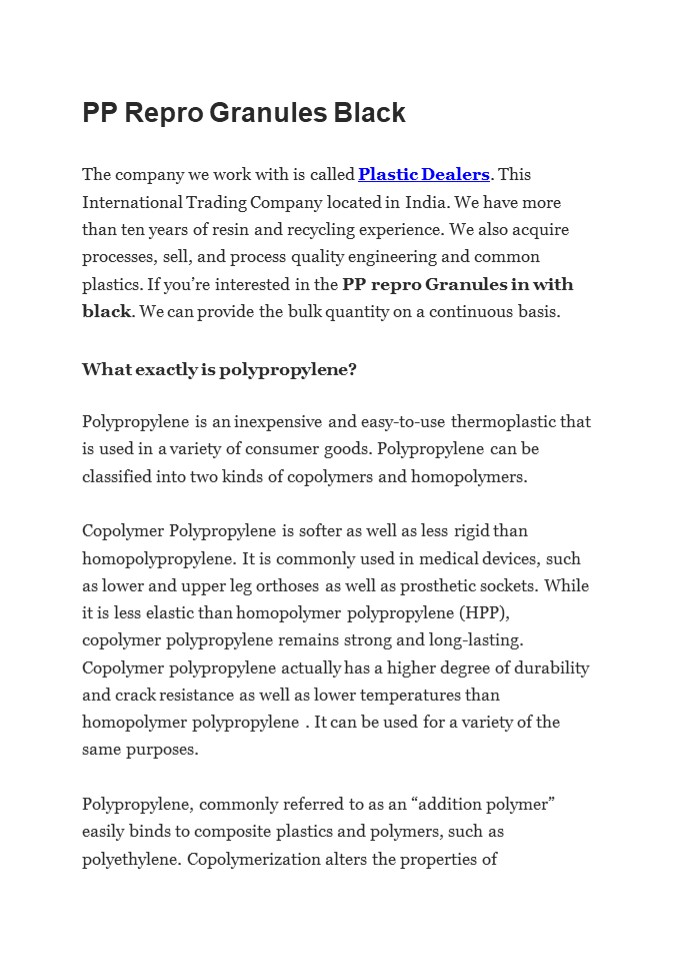 PP Repro Granules Black