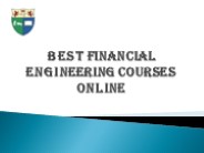 Best Financial Engineering Courses Online
