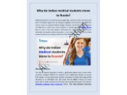 Why do Indian medical students move to Russia?