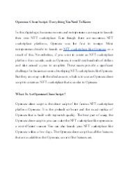 Opensea Clone Script: Everything You Need To Know