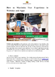 How to Maximise User Experience in Websites and Apps