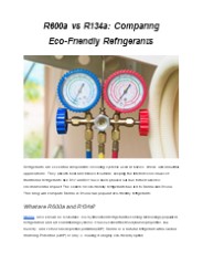 R600a vs R134a: Comparing Eco-Friendly Refrigerants