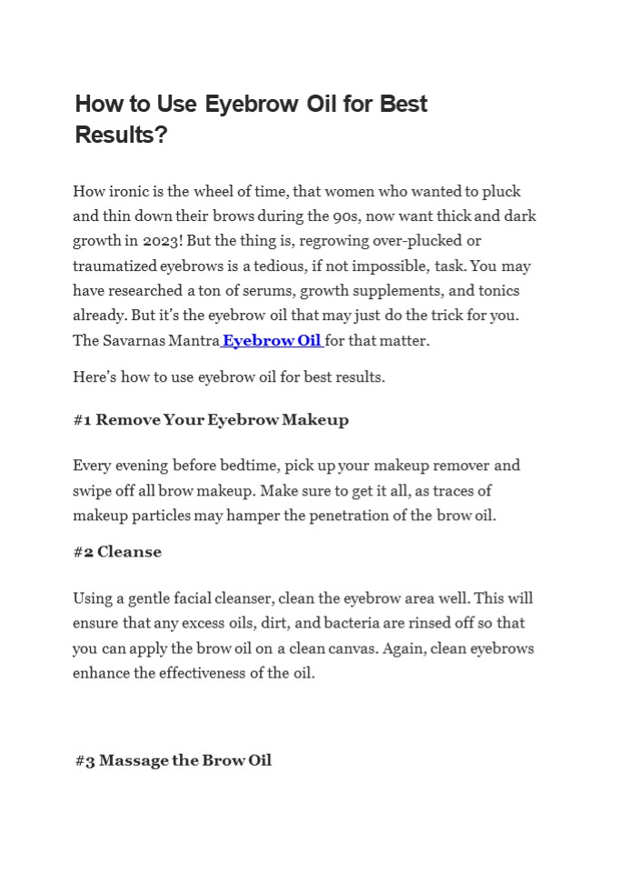How to Use Eyebrow Oil for Best Results