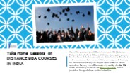 Take Home Lessons on DISTANCE BBA COURSES IN INDIA