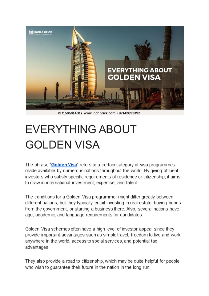 EVERYTHING ABOUT GOLDEN VISA