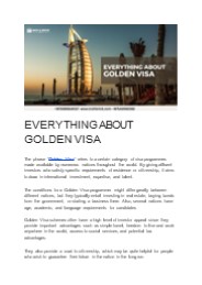 EVERYTHING ABOUT GOLDEN VISA
