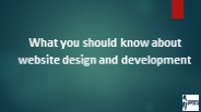What you should know about website design and development