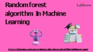 Random forest algorithm In Machine Learning