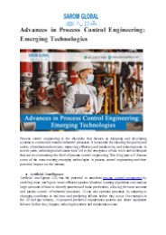 Advances in Process Control Engineering: Emerging Technologies