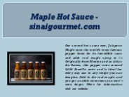 Maple Hot Sauce - sinaigourmet.com