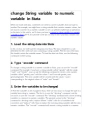 convert a string variable to a numeric variable in Stata