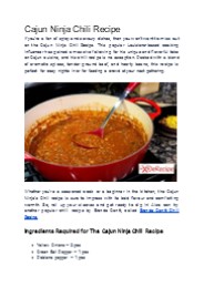Cajun Ninja Chili Recipe