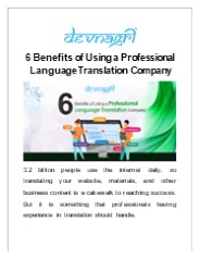 6 Benefits of Using a Professional Language Translation Company