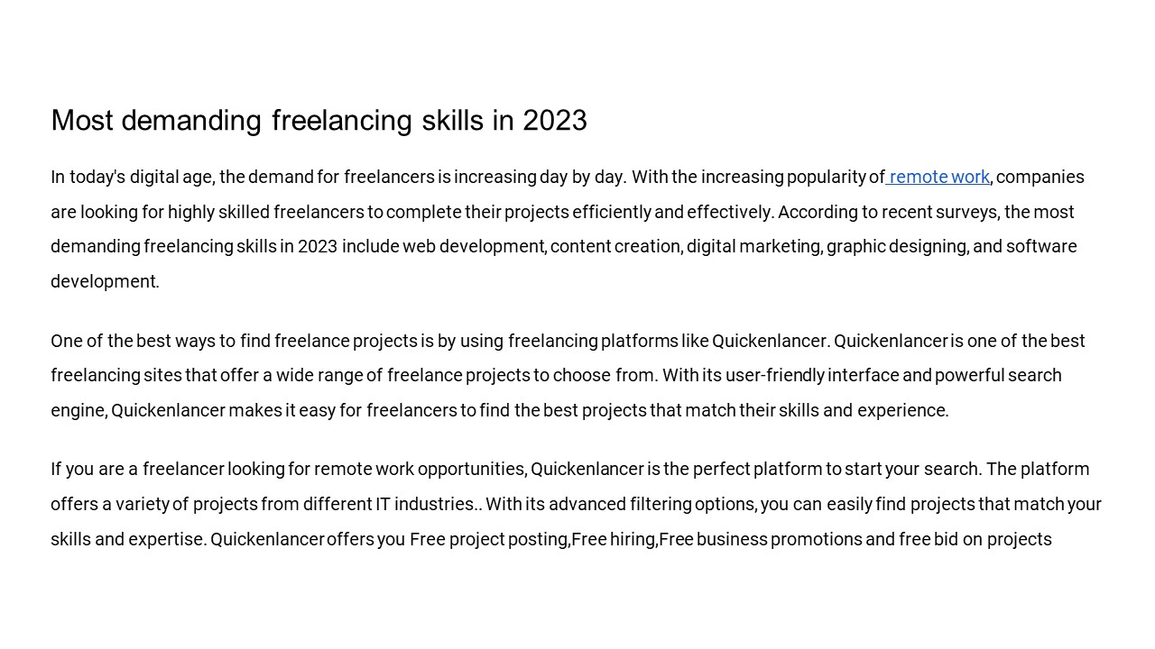 Most demanding freelancing skills in 2023