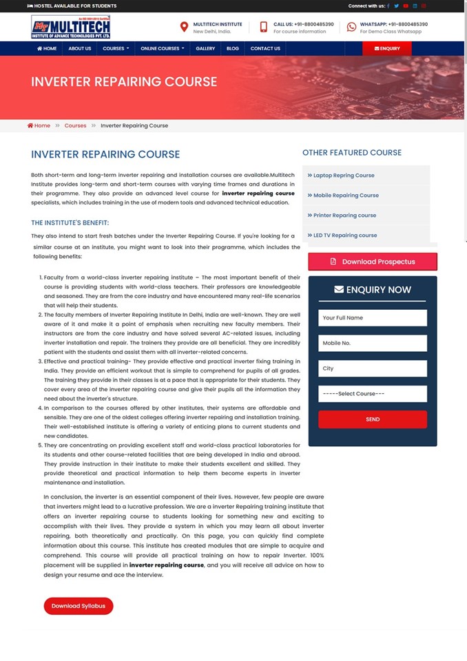 INVERTER REPAIRING COURSE | INVERTER REPAIRING INSTITUTE IN DELHI (2)