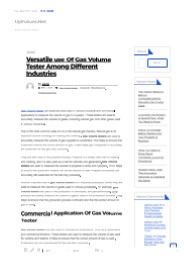 Gas volume tester | Perfectgroupindia