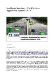 Intelligent Roadways TMS Market: Application Updates 2030
