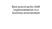 ALM software solutions