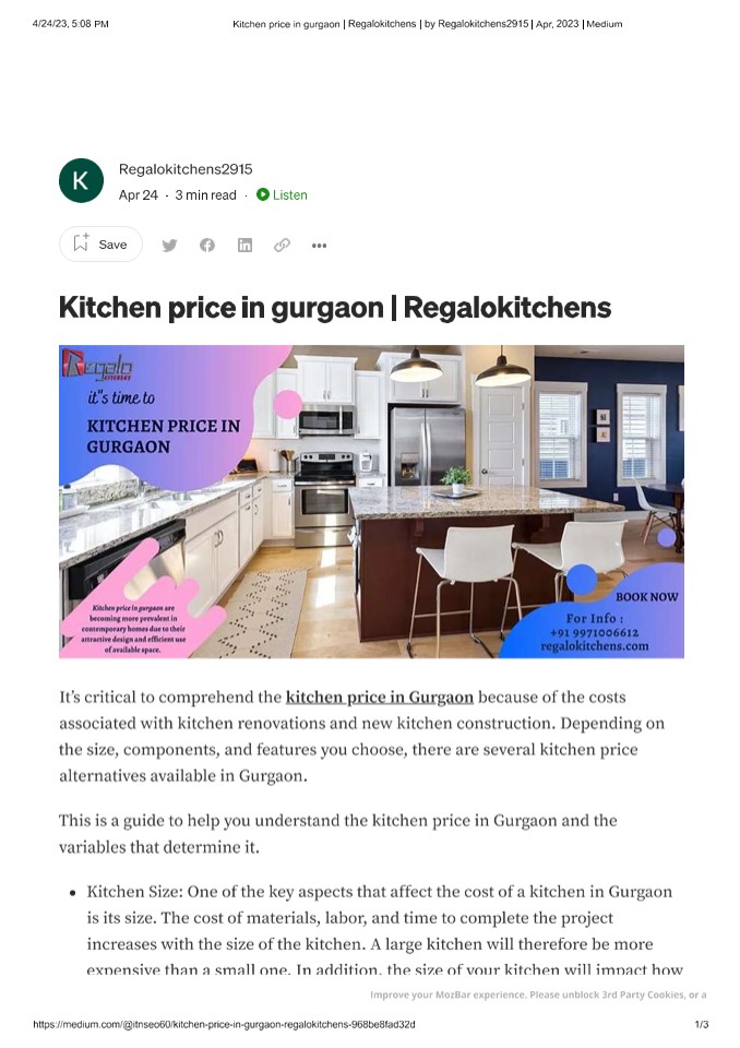 Kitchen price in gurgaon | Regalokitchens