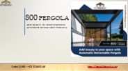 Add Beauty To Your Space With Automatic Retractable Pergola