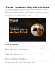 Ensure Lone Worker Safety with Active Track