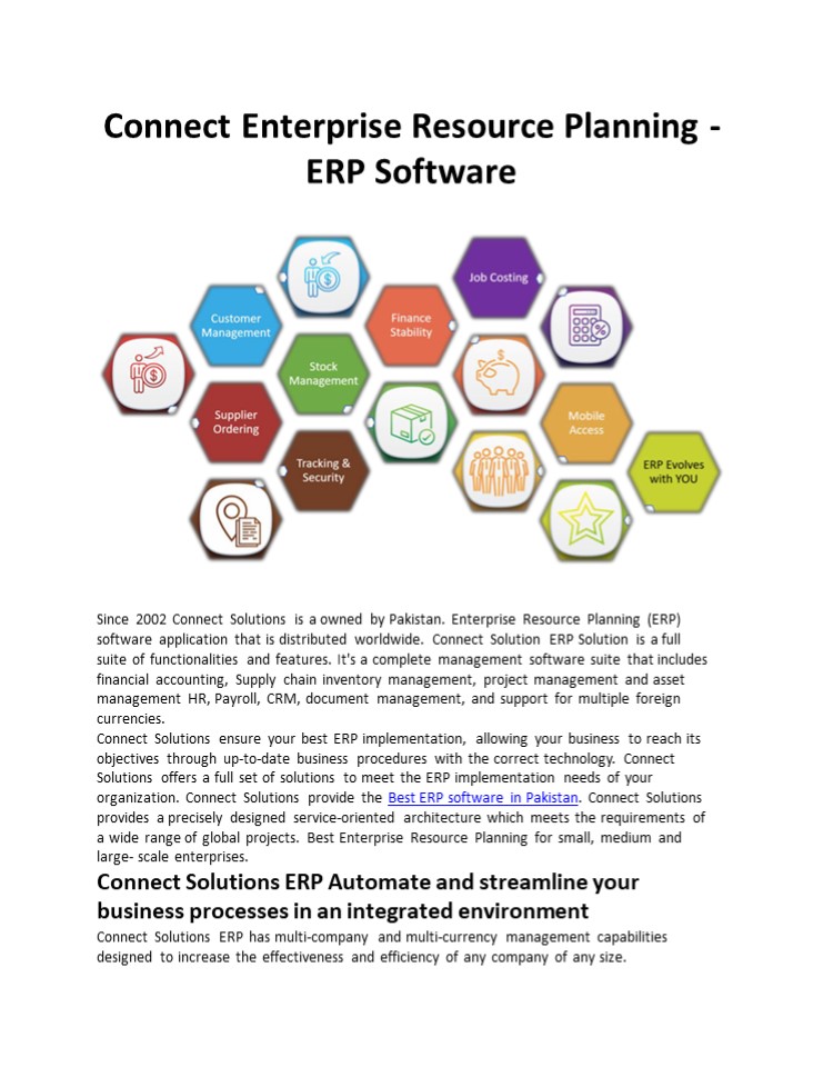 Connect Enterprise Resource Planning - ERP Software