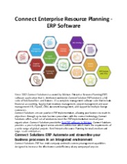Connect Enterprise Resource Planning - ERP Software