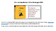 Resolving Norton Error Message 8504