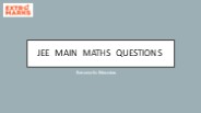 JEE Main Maths Important Questions with Solutions