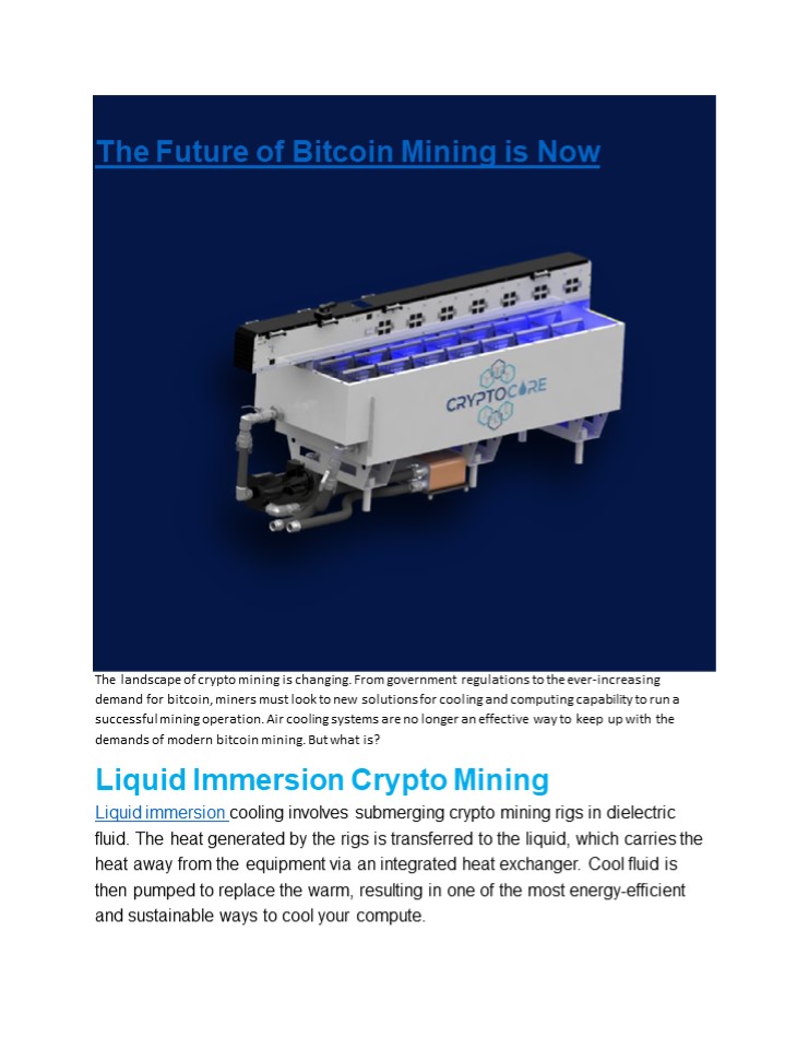 The Future of Bitcoin Mining is Now
