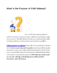 What is the Purpose of GSM Gateway?